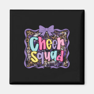 Leopard Purple Coquette Cheer Cheerleader Bow Girl Magnet