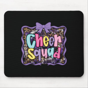 Leopard Purple Coquette Cheer Cheerleader Bow Girl Mouse Pad