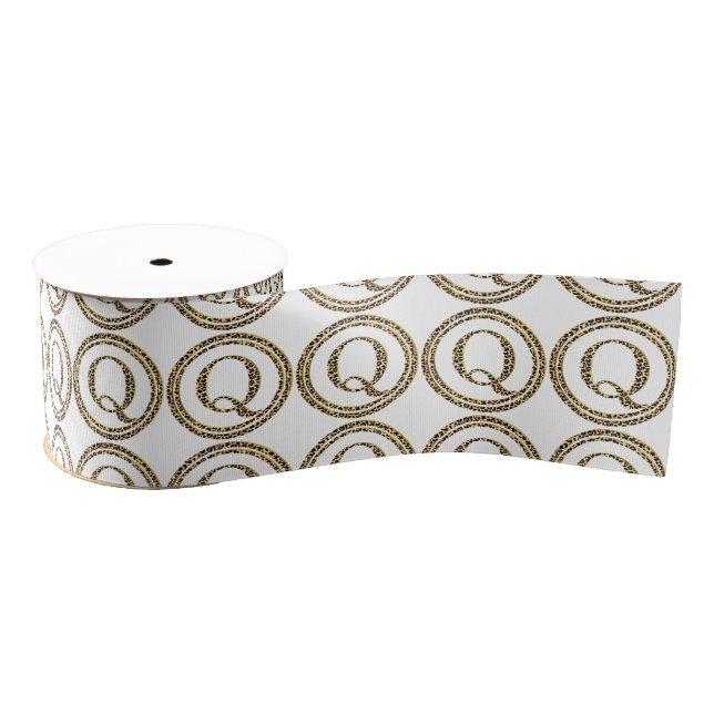 Leopard Q Grosgrain Ribbon (Spool)