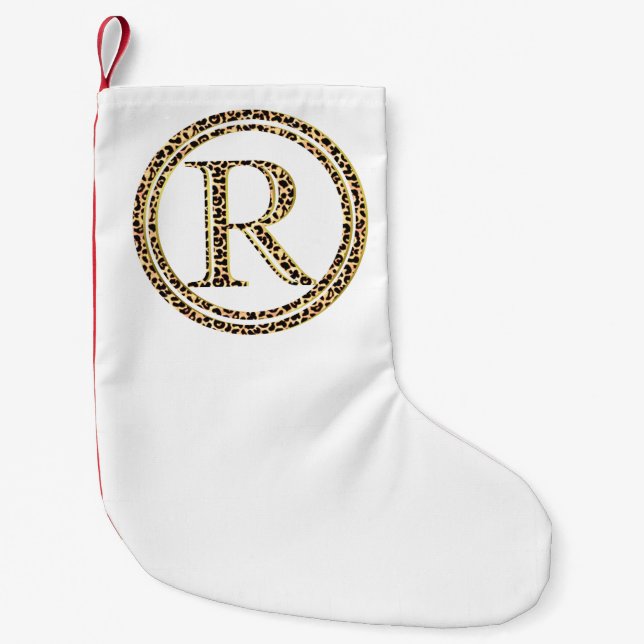 Leopard R Small Christmas Stocking (Front)