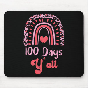 Leopard Rainbow 100 Days Yall 100th Day School Tea Mouse Pad