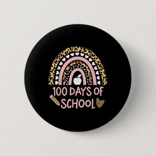 Leopard Rainbow 100th Day Of School, 100 Day Of Sc 6 Cm Round Badge