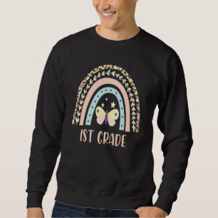 Leopard Rainbow 1st Grade Teacher First Day Of Sch Sweatshirt