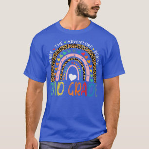 Leopard Rainbow 2nd Grade Where The Adventure Begi T-Shirt