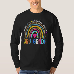 Leopard Rainbow 3rd Grade Where The Adventure Begi T-Shirt