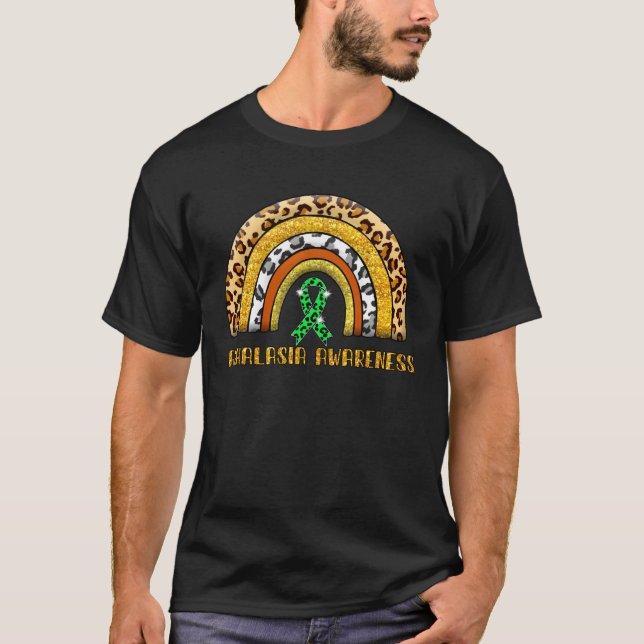 Leopard Rainbow Achalasia Warrior T-Shirt (Front)