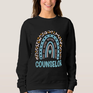 Leopard Rainbow Back To School Rainbow Counselor L Sweatshirt
