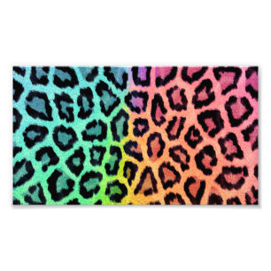 leopard rainbow bg photo print
