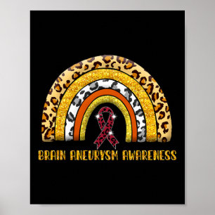 Leopard Rainbow Brain Aneurysm Warrior Poster