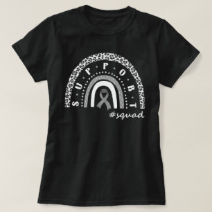 Leopard Rainbow Brain Cancer Support Squad  T-Shirt