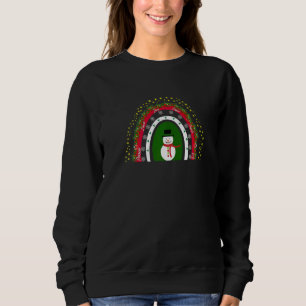 Leopard Rainbow Christmas Rainbow Peace Love Joy H Sweatshirt