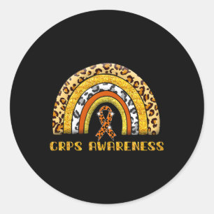 Leopard Rainbow Crps Warrior Classic Round Sticker