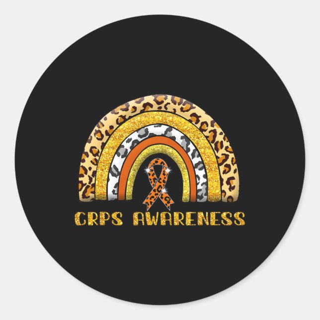 Leopard Rainbow Crps Warrior  Classic Round Sticker (Front)