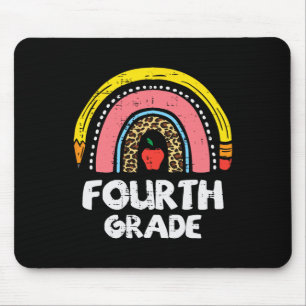 Leopard Rainbow Fourth Grade 4th First Day School Mouse Pad