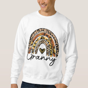 Leopard Rainbow Granny Blessed Granny Fall Thanksg Sweatshirt