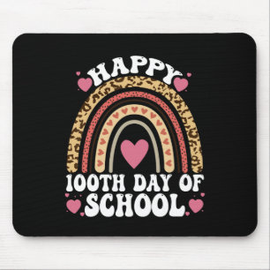 Leopard Rainbow Happy 100th Day School Cute 100 Da Mouse Pad