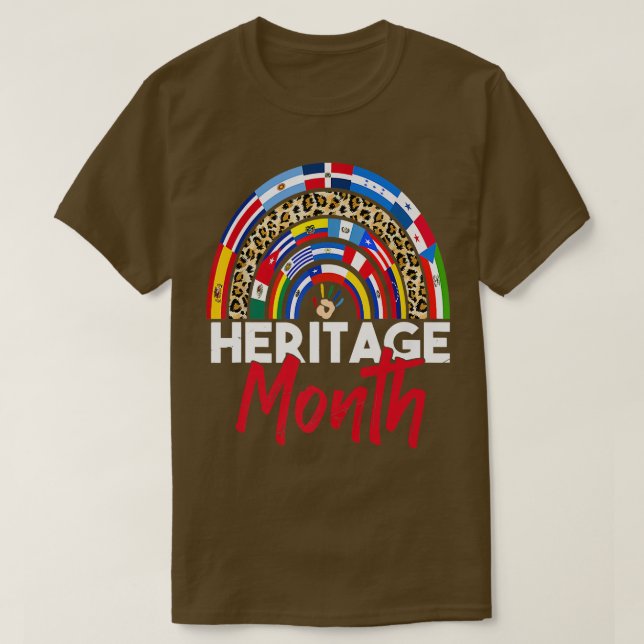 Leopard Rainbow Hispanic Heritage Month Tshirt Lat (Design Front)