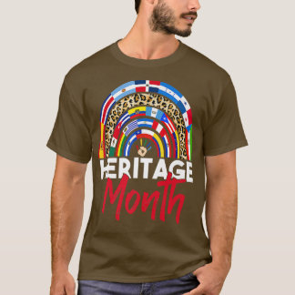 Leopard Rainbow Hispanic Heritage Month Tshirt Lat
