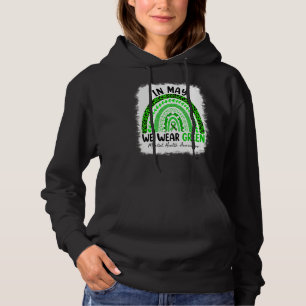 Leopard Rainbow In May We Wear Green Mental Health Hoodie