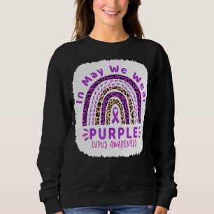 Leopard Rainbow In May We Wear Purple Lupus Awaren Sweatshirt