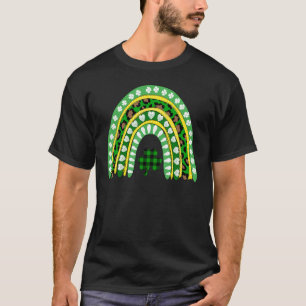 Leopard Rainbow Irish Shamrocks St Patrick S Day L T-Shirt