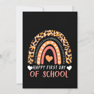 Leopard Rainbow Kindergarten Teacher Invitation