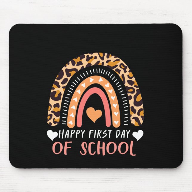 Leopard Rainbow Kindergarten Teacher Mouse Pad (Front)