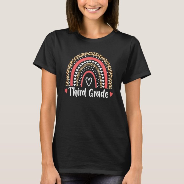 Leopard Rainbow Last Day Of School 2022 Third Grad T-Shirt (Front)