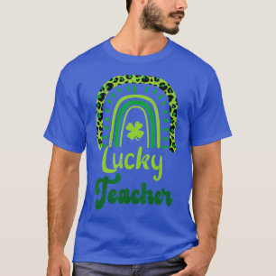 Leopard Rainbow Lucky Teacher Shamrock St Patricks T-Shirt