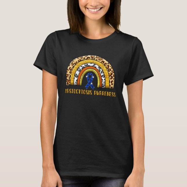 Leopard Rainbow Mastocytosis Warrior T-Shirt (Front)