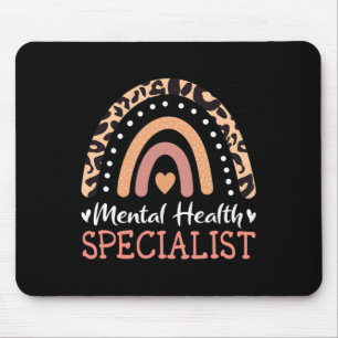 Leopard Rainbow Mental Health Specialist Mouse Pad