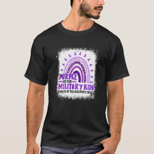 Leopard Rainbow Military Child Month Purple Up Chi T-Shirt
