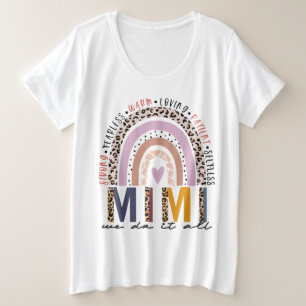 Leopard Rainbow Mimi Life, Blessed Mimi Plus Size T-Shirt