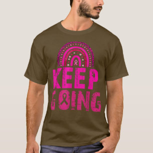 Leopard Rainbow Pink Ribbon Breast Cancer Vintage  T-Shirt