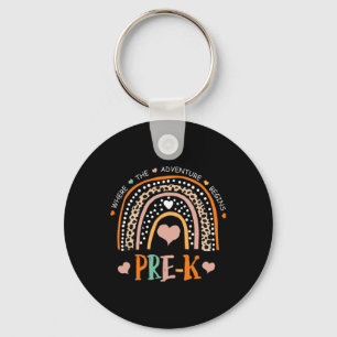 Leopard Rainbow Pre K Where The Adventure Begins  Key Ring