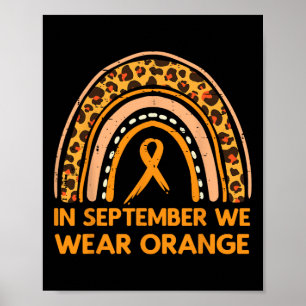 Leopard Rainbow September We Wear Orange Leukaemia Poster