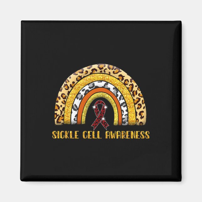 Leopard Rainbow Sickle Cell Warrior  Magnet (Front)