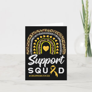 Leopard Rainbow Support Squad Childhood Cancer Awa Card