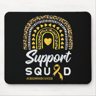 Leopard Rainbow Support Squad Childhood Cancer Awa Mouse Pad