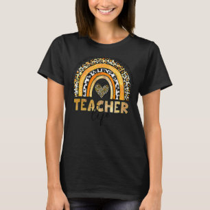 Leopard Rainbow Teacher Life Teaching Teacher Day  T-Shirt