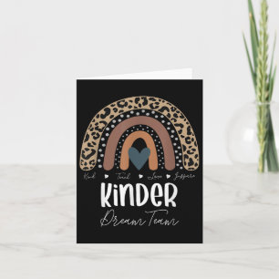 Leopard Rainbow Teacher Student, Kinder Dream Team Card