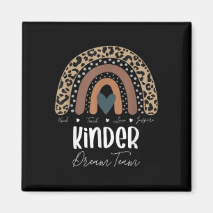 Leopard Rainbow Teacher Student, Kinder Dream Team Magnet