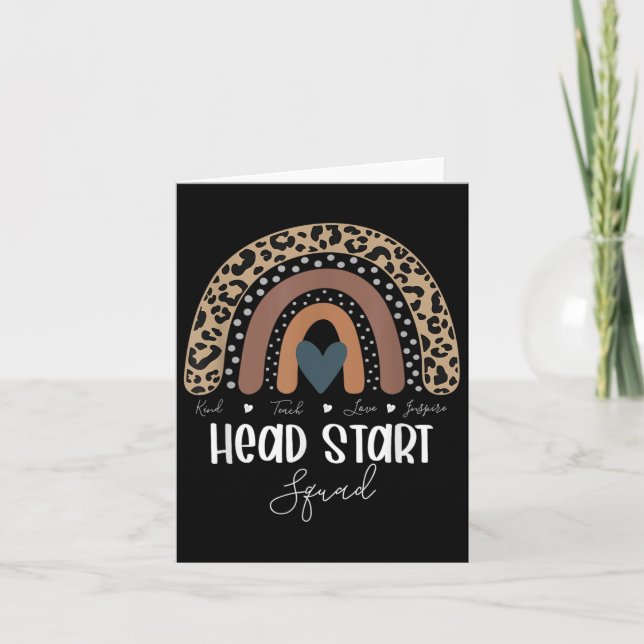 Leopard Rainbow Teacher Student, School Head Start Card (Front)