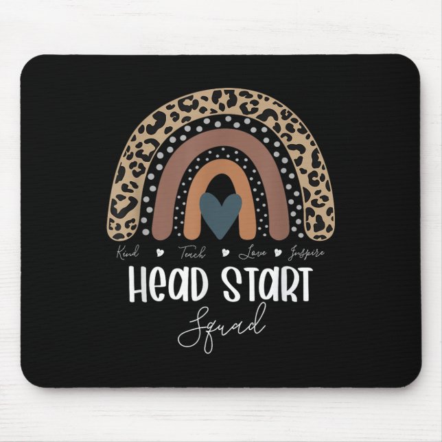 Leopard Rainbow Teacher Student, School Head Start Mouse Pad (Front)