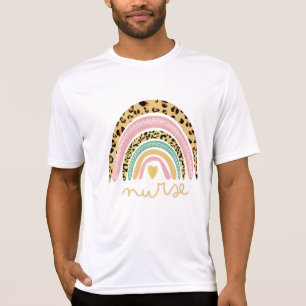 Leopard Rainbow Yellow, Nurse Men Women Nursing T-Shirt