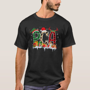 Leopard Red Plaid PCA Nursing Santa Hat Reindeer C T-Shirt