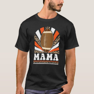 Leopard Retro Vintage Football Mama Football  Game T-Shirt