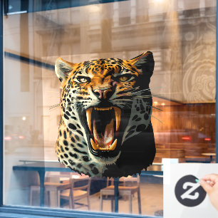 Leopard roaring attack head