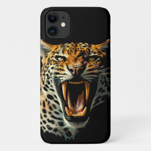 Leopard roaring attack head Case-Mate iPhone case