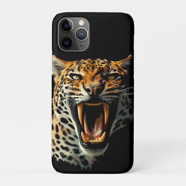 Leopard roaring attack head Case-Mate iPhone case (Back)